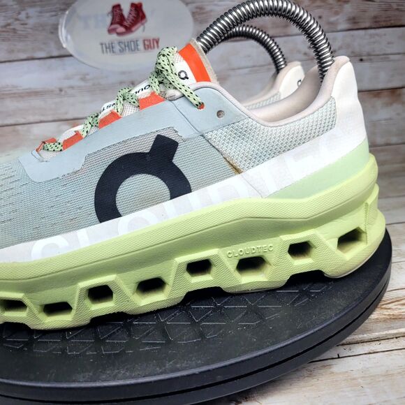 On Running Cloudmonster Sneakers Womens Size 7.5 Glacier Grey Meadow Green Shoes - Picture 7 of 15